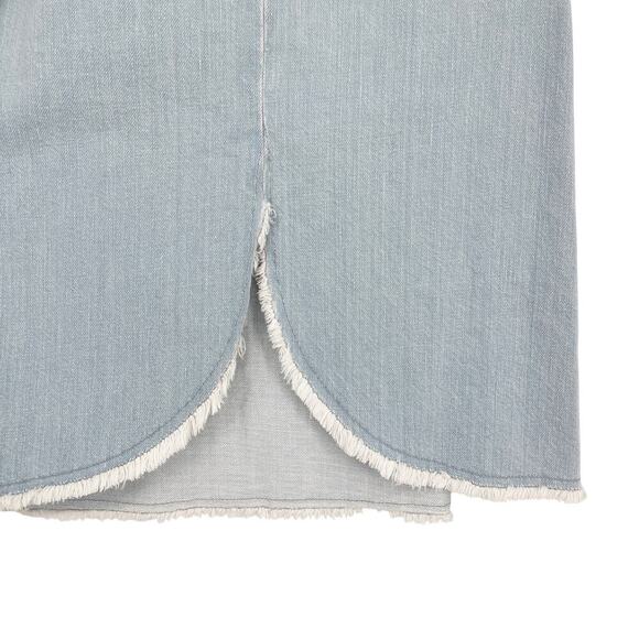 Madewell Split Back Denim Raw Hem Tank Top Light Blue Short Sleeve Size Small - Picture 8 of 8